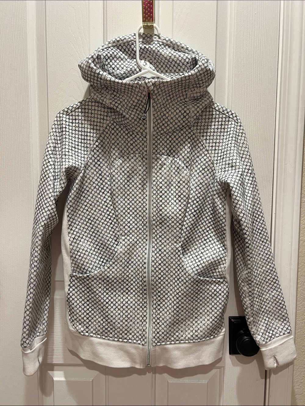 lululemon athletica Black/White Dot Scuba Full Zip Hoodie Jacket